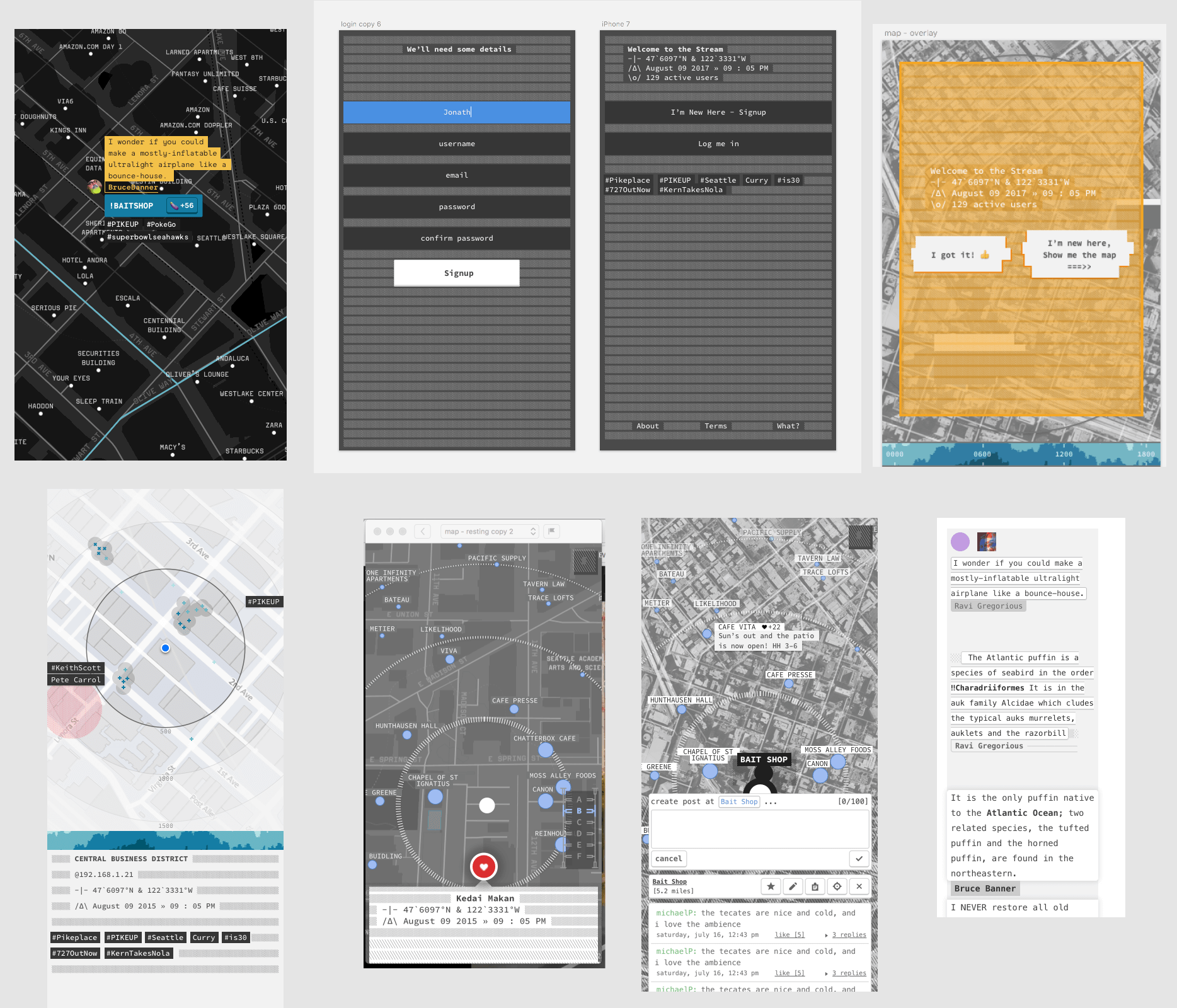 Map and messaging studies / drawn by Jonny McConnell